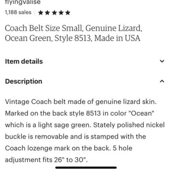 Vintage Coach Belt - Picture 5 of 5